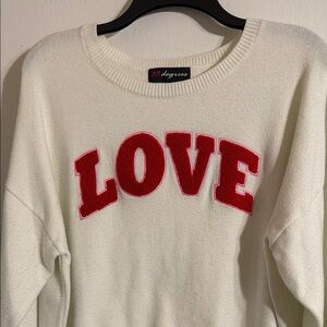 32 Degrees Women's Sweater with Red LOVE Design